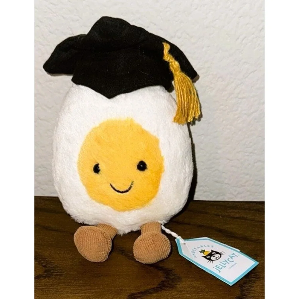 Jellycat Amuseables Boiled Egg Graduation Stuffed Graduate  Plush 100% AUTHENTIC